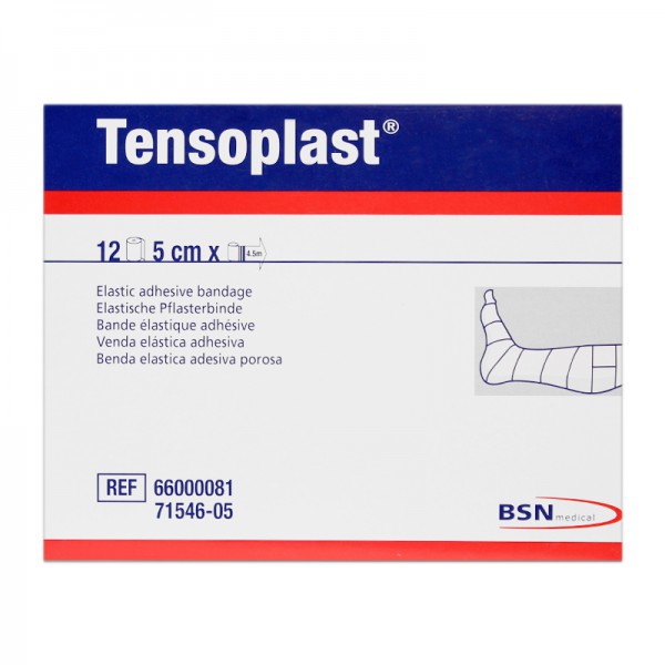 Tensoplast 5 cm x 4,5 metros: Venda elástica adhesiva (Caja de 12 unidades) Tensoplast 5 cm x 4,5 metros: Venda elástica adhesiva (Caja de 12 unidades)